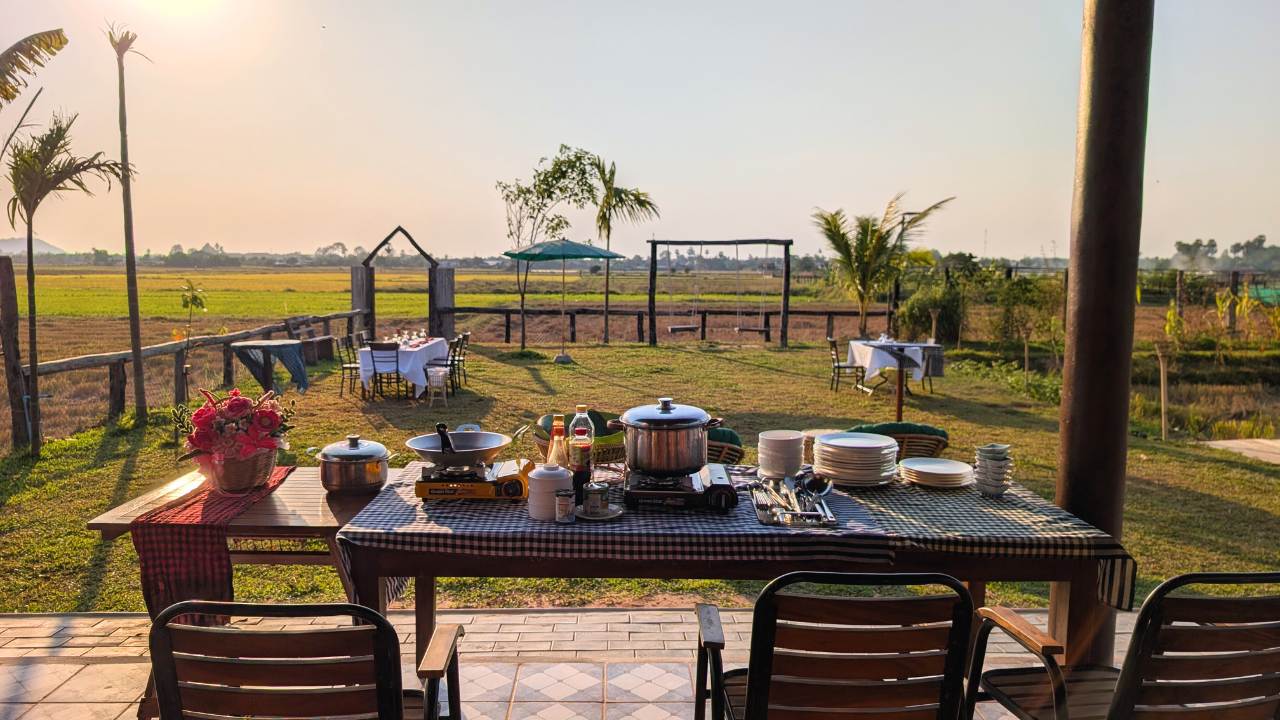 Home-Cooked Dinner at Baitang Siem Reap - Where Authentic Cambodian Village Meals Meet Golden-Hour Rice Field Views